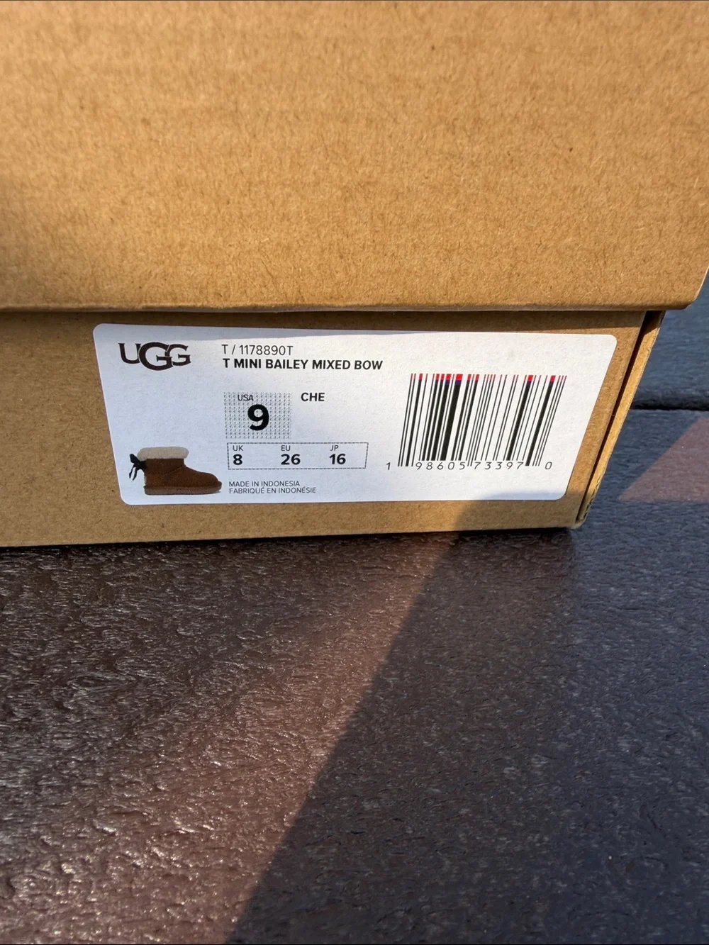 UGG Toddler Chestnut Mini Bailey Mixed Bow